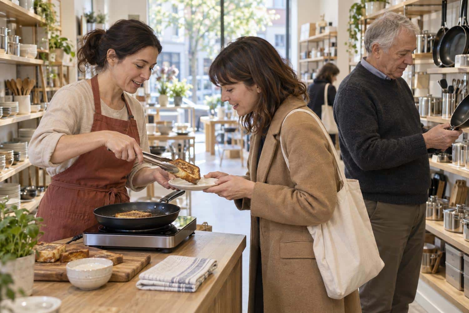 Animation commerciale en magasin autour d’une démonstration de produit