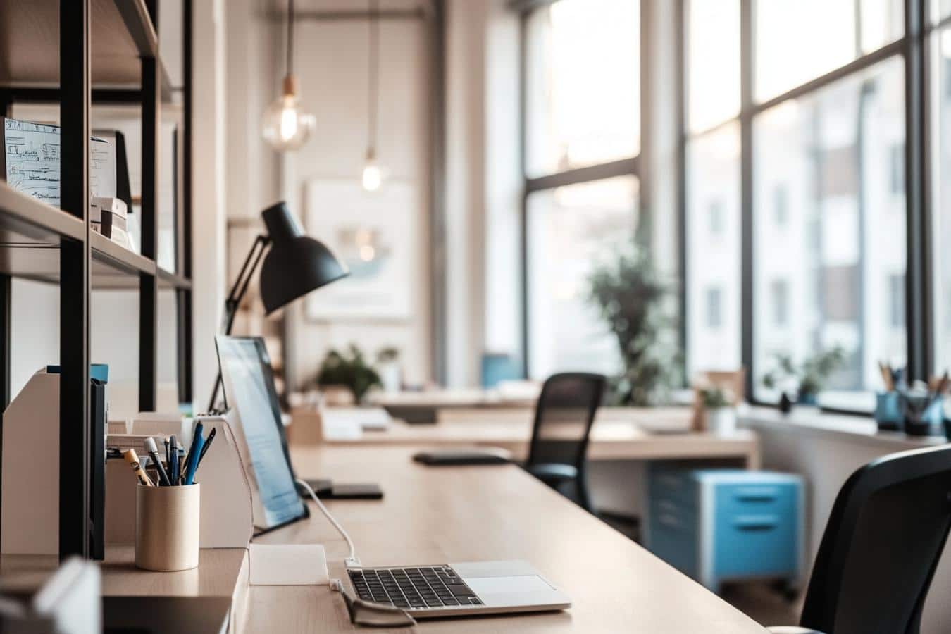 bureau moderne et lumineux apres amenagement