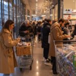 clients fesant des achats pendant black friday