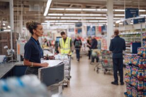 employe absent caisse rayons vides