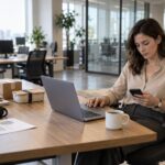 employe en tache personnelle au bureau
