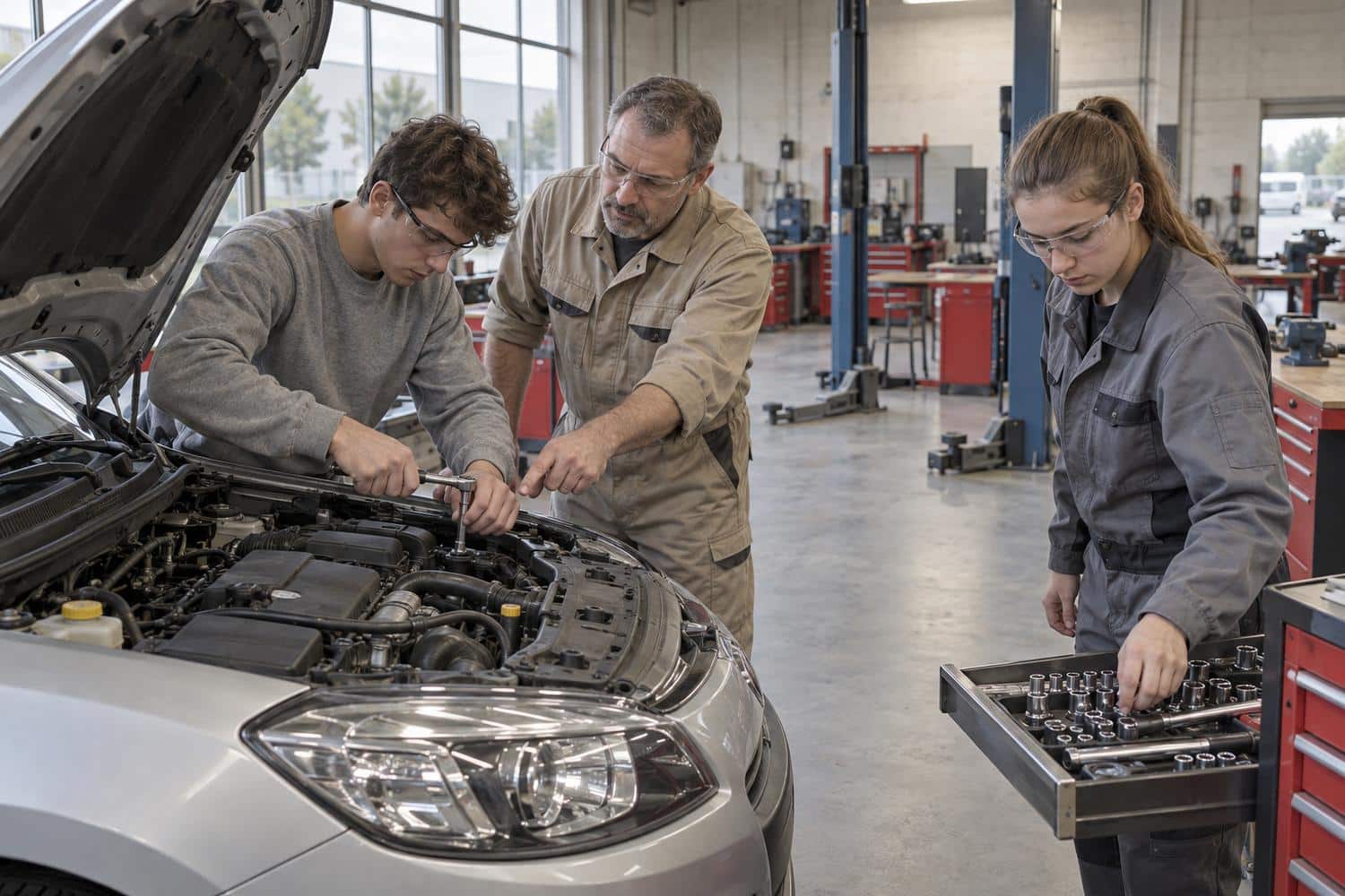 Formation des jeunes en atelier automobile face au recul des 15-19 ans