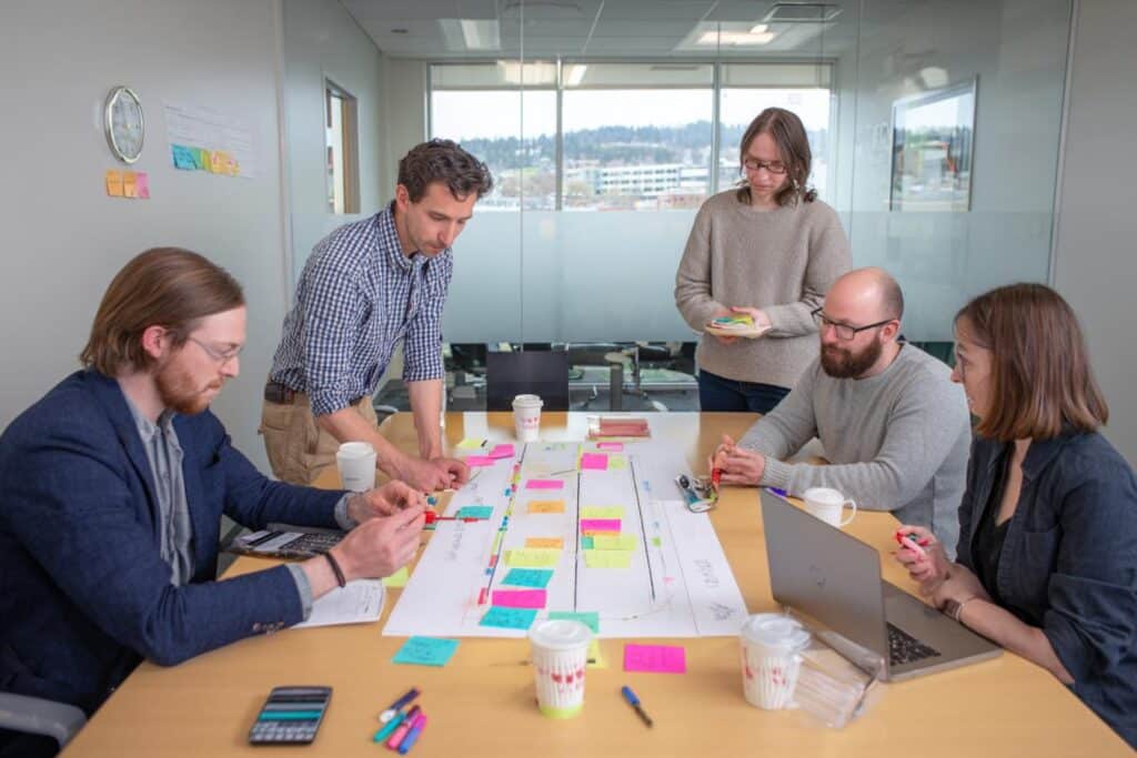 jalons projet informatique equipe en reunion