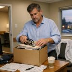 medecin debout fatigue au cabinet