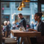 poste de travail distant securite informatique ordinateur cadenas