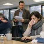 salariy malade au bureau hiver